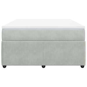 Box spring postel s matrací světle šedá 140x190 cm samet - obrázek 4