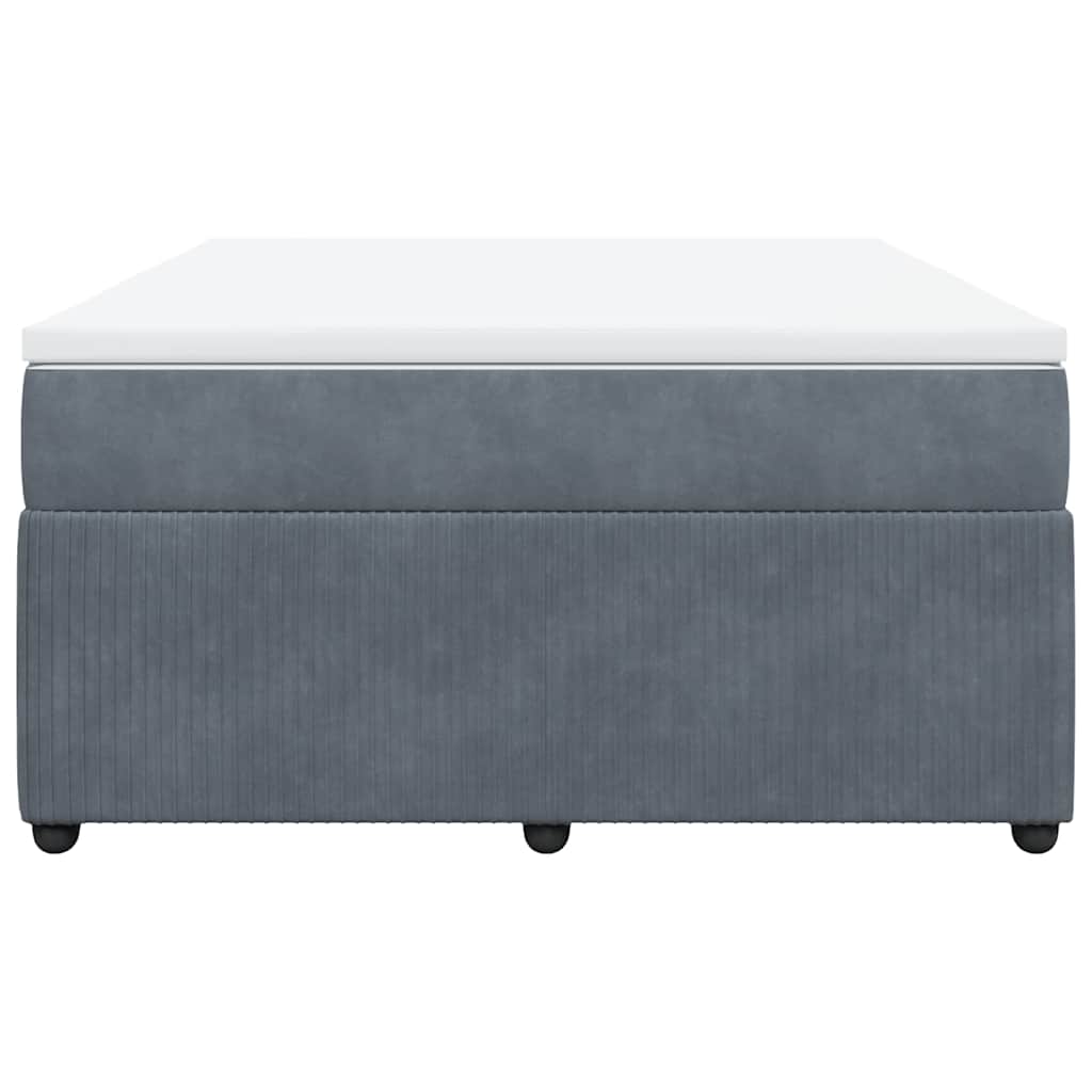 vidaXL Boxspring met matras fluweel donkergrijs 140x190 cm grijs, foto 4