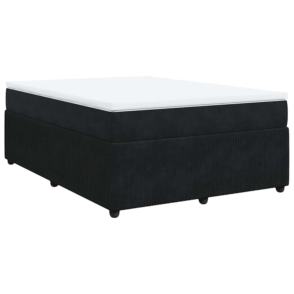 vidaXL Box spring postel s matrací černá 140 x 190 cm samet