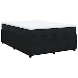 Box spring postel s matrací černá 140 x 190 cm samet - obrázek 2