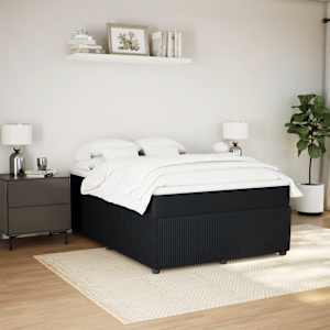 Box spring postel s matrací černá 140 x 190 cm samet - obrázek 3