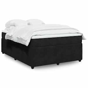 Box spring postel s matrací černá 140 x 190 cm samet - obrázek 1