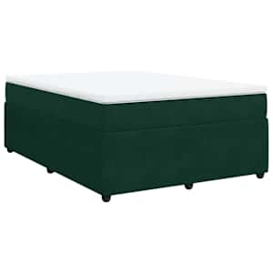 Box spring postel s matrací tmavě zelená 140x190 cm samet - obrázek 2