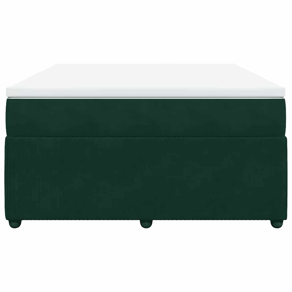 vidaXL Boxspring met matras fluweel donkergroen 140x190 cm groen, foto 4