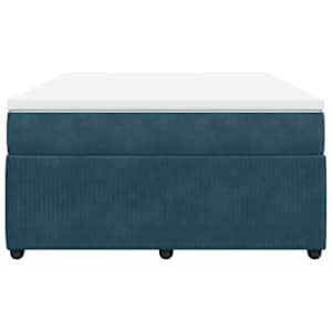 Box spring postel s matrací tmavě modrá 140x190 cm samet - obrázek 4