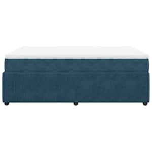 Box spring postel s matrací tmavě modrá 140x190 cm samet - obrázek 8