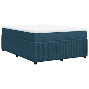 Box spring postel s matrací tmavě modrá 140x190 cm samet - obrázek 9