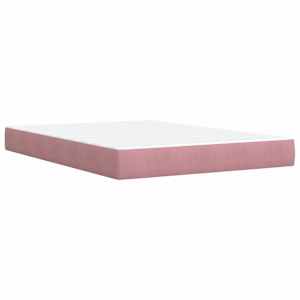 Box spring postel s matrací růžová 140x190 cm samet - obrázek 6