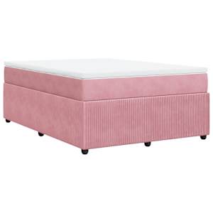 Box spring postel s matrací růžová 140x190 cm samet - obrázek 9