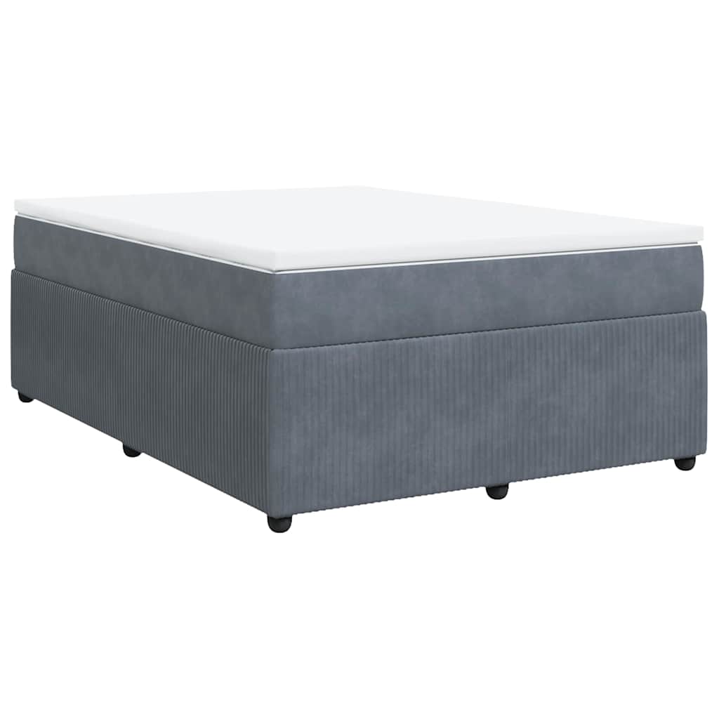 vidaXL Boxspring met matras fluweel donkergrijs 140x200 cm grijs, foto 3