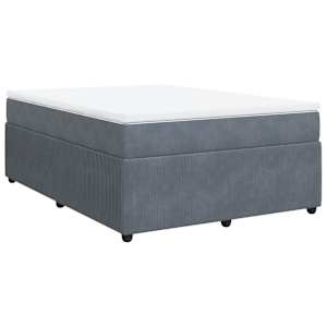Box spring postel s matrací tmavě šedá 140x200 cm samet - obrázek 2