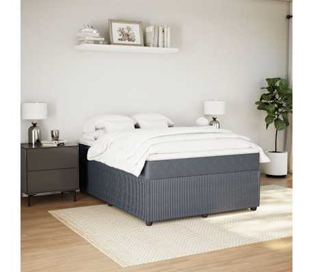 vidaXL Sommier à lattes de lit et matelas Gris foncé 140x200cm Velours