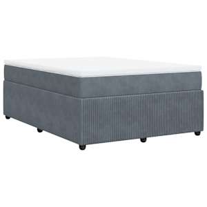 Box spring postel s matrací tmavě šedá 140x200 cm samet - obrázek 9