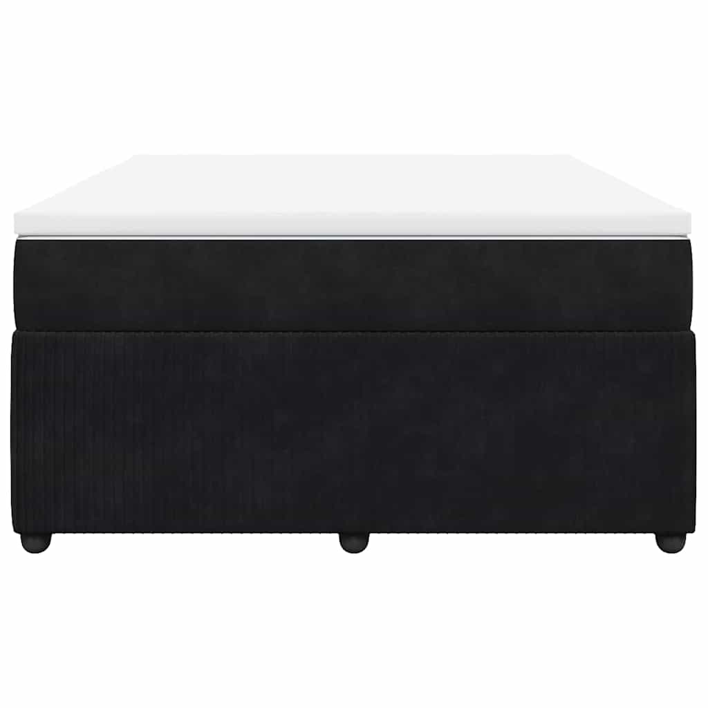 vidaXL Boxspring met matras fluweel zwart 140x200 cm, foto 4