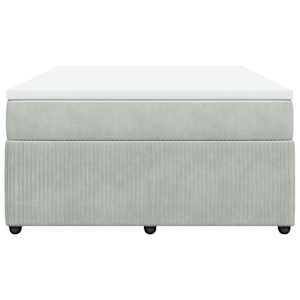 Box spring postel s matrací světle šedá 160x200 cm samet - obrázek 4