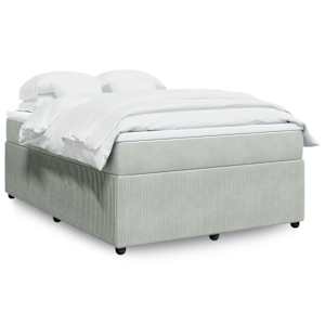 Box spring postel s matrací světle šedá 160x200 cm samet - obrázek 1