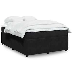 Box spring postel s matrací černá 160x200 cm samet - obrázek 1