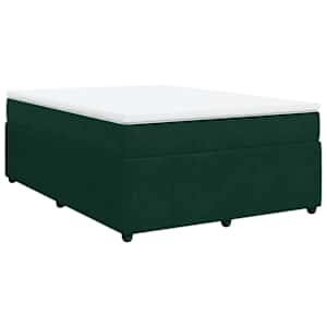 Box spring postel s matrací tmavě zelená 160x200 cm samet - obrázek 2