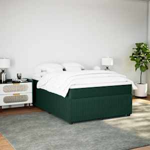 Box spring postel s matrací tmavě zelená 160x200 cm samet - obrázek 3