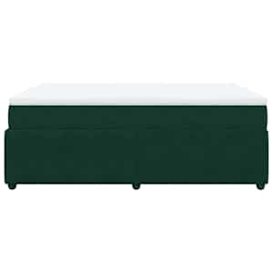 Box spring postel s matrací tmavě zelená 160x200 cm samet - obrázek 8