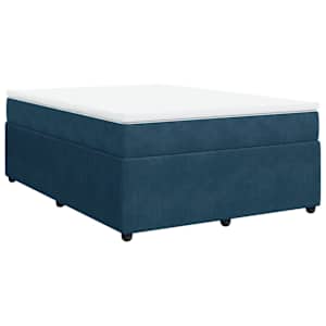 Box spring postel s matrací tmavě modrá 160x200 cm samet - obrázek 2