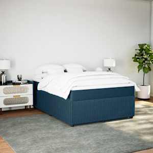 Box spring postel s matrací tmavě modrá 160x200 cm samet - obrázek 3