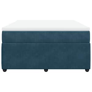 Box spring postel s matrací tmavě modrá 160x200 cm samet - obrázek 4