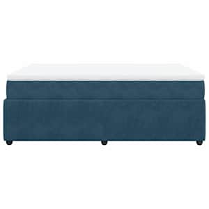 Box spring postel s matrací tmavě modrá 160x200 cm samet - obrázek 8