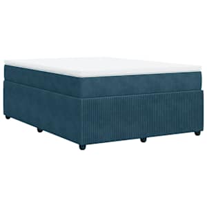 Box spring postel s matrací tmavě modrá 160x200 cm samet - obrázek 9