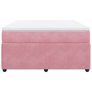 Box spring postel s matrací růžová 160x200 cm samet - obrázek 4