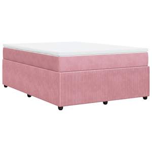 Box spring postel s matrací růžová 160x200 cm samet - obrázek 9