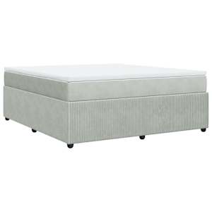 Box spring postel s matrací světle šedá 180x200 cm samet - obrázek 9
