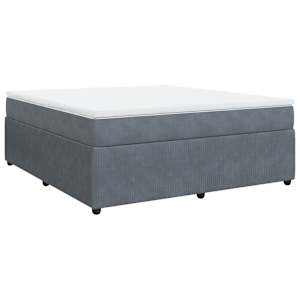 Box spring postel s matrací tmavě šedá 180x200 cm samet - obrázek 2