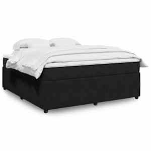 Box spring postel s matrací černá 180x200 cm samet - obrázek 1