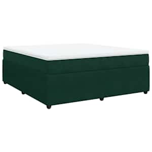 Box spring postel s matrací tmavě zelená 180x200 cm samet - obrázek 2