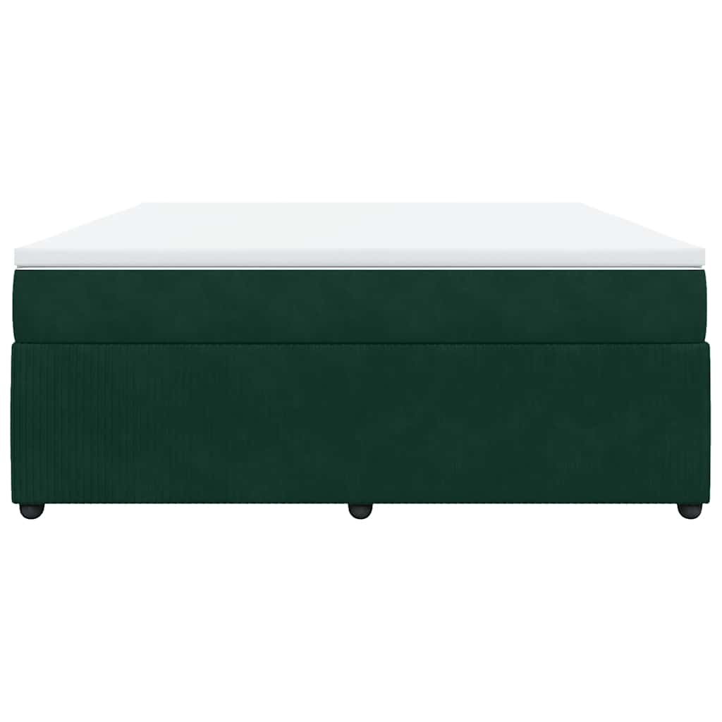 vidaXL Boxspring met matras fluweel donkergroen 180x200 cm groen, foto 4