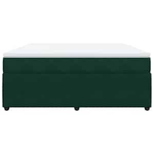 Box spring postel s matrací tmavě zelená 180x200 cm samet - obrázek 4