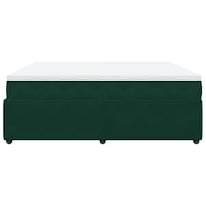 Box spring postel s matrací tmavě zelená 180x200 cm samet - obrázek 8