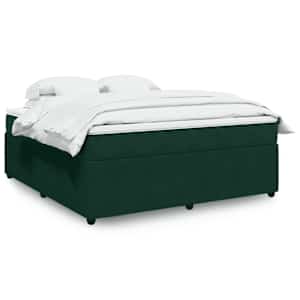 Box spring postel s matrací tmavě zelená 180x200 cm samet - obrázek 1