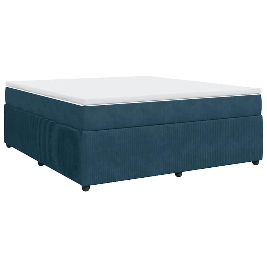 Levně vidaXL Box spring postel s matrací tmavě modrá 180x200 cm samet