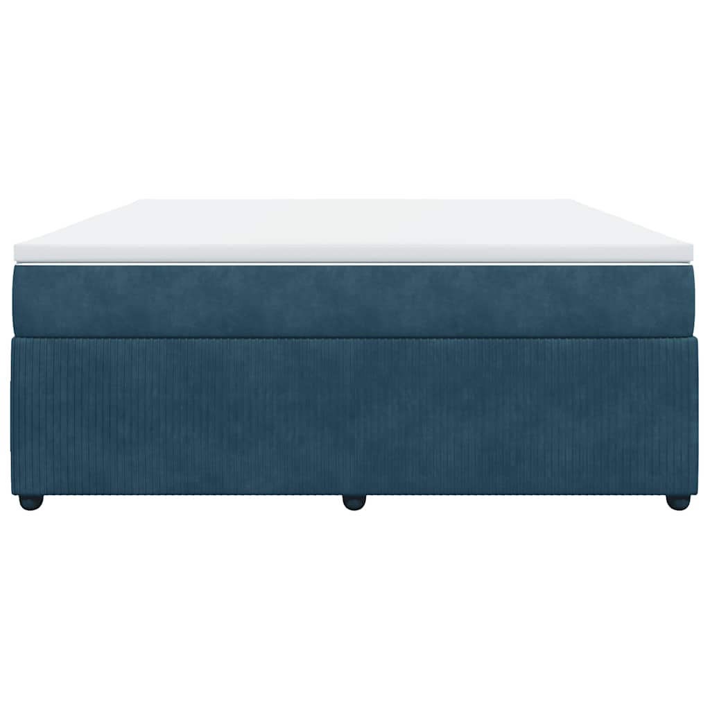 vidaXL Boxspring met matras fluweel donkerblauw 180x200 cm blauw, foto 4