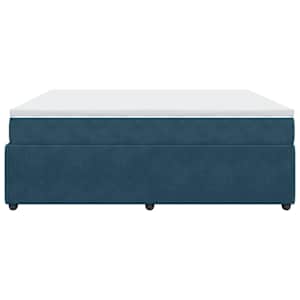 Box spring postel s matrací tmavě modrá 180x200 cm samet - obrázek 8