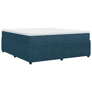 Box spring postel s matrací tmavě modrá 180x200 cm samet - obrázek 9