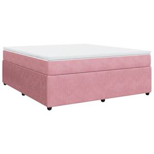 Box spring postel s matrací růžová 180x200 cm samet - obrázek 2