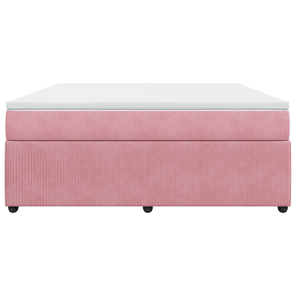vidaXL Boxspring met matras fluweel roze 180x200 cm, foto 4
