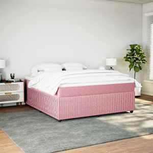 Box spring postel s matrací růžová 180x200 cm samet - obrázek 3