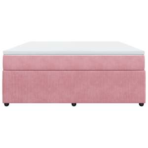 Box spring postel s matrací růžová 180x200 cm samet - obrázek 4