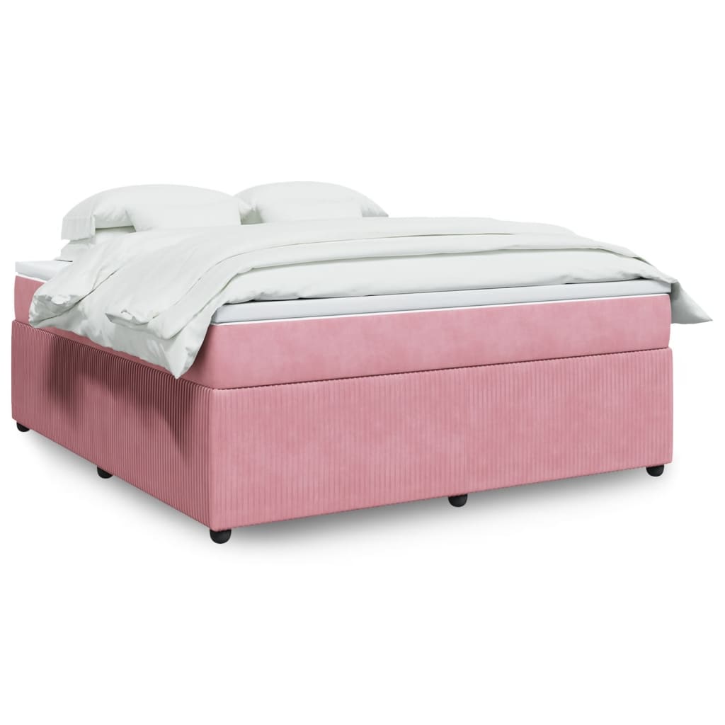 Boxspringbett mit Matratze Rosa 180×200 cm Samt