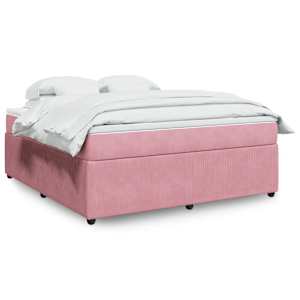 Box spring postel s matrací růžová 180x200 cm samet - obrázek 1