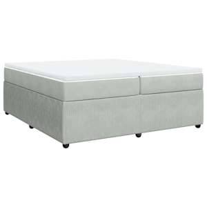 Box spring postel s matrací světle šedá 200x200 cm samet - obrázek 2